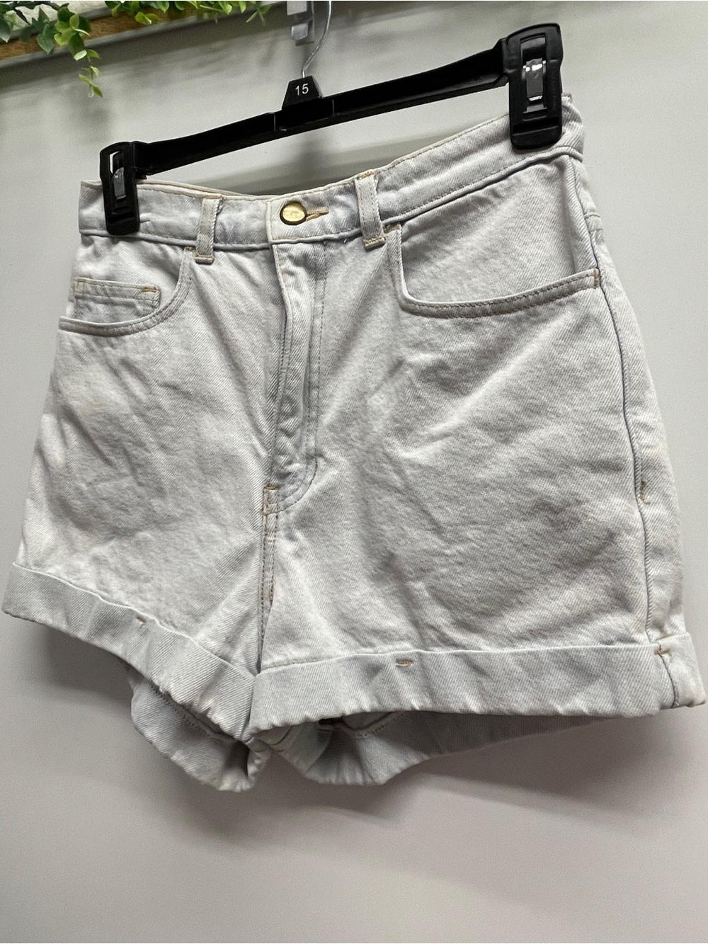 American Apparel Light Blue High-Rise Denim Shorts Size 28 - Picture 4 of 9